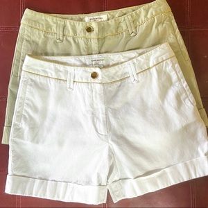 Set of 2 Classic Cuffed Shorts w/ Gold Trim